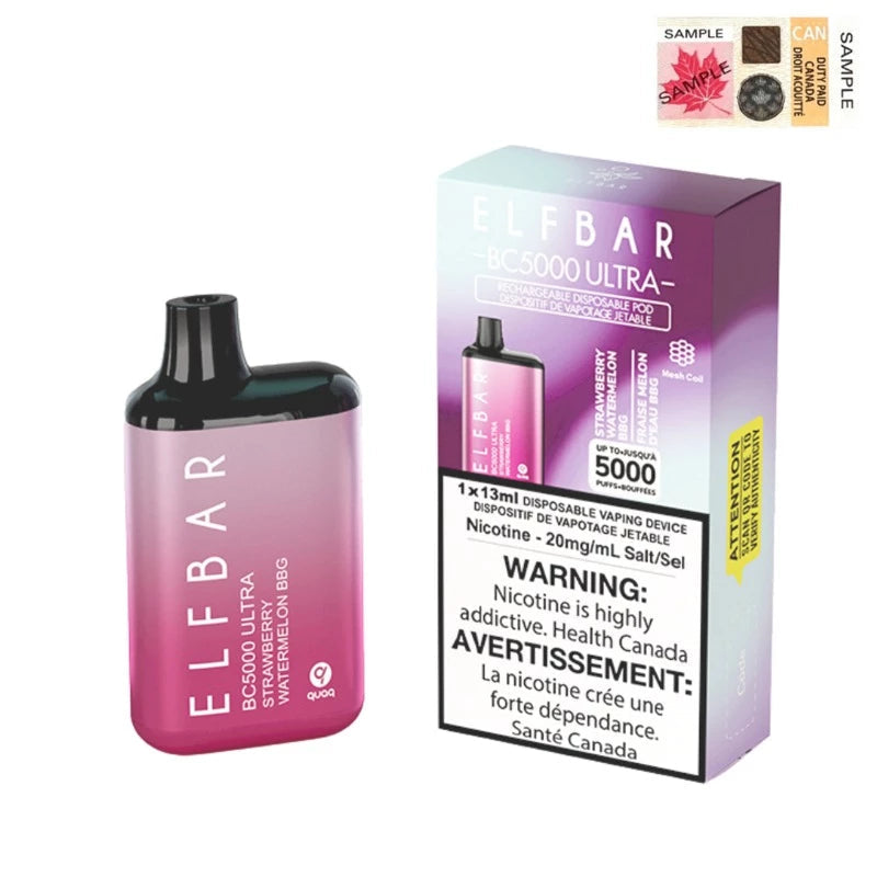 Elfbar Ultra BC5000 Fraise Pastèque BBG 20 mg/ml jetable 