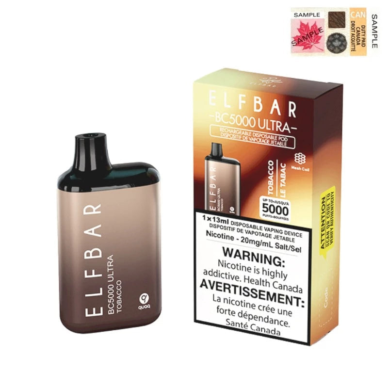 Elfbar Ultra BC5000 Tobacco 20mg/ml disposable