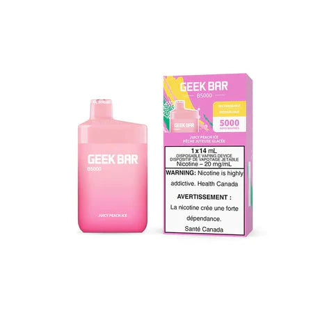 Geek bar b5000 juicy peach ice disposable vape 20mg