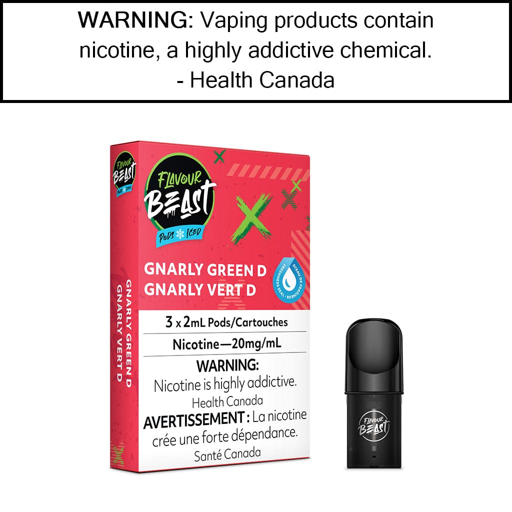 Flavour Beast Gnarly Green D 20mg pods (Provincial)