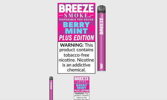 Breeze smoke berry mint disposable vape 20mg/mL