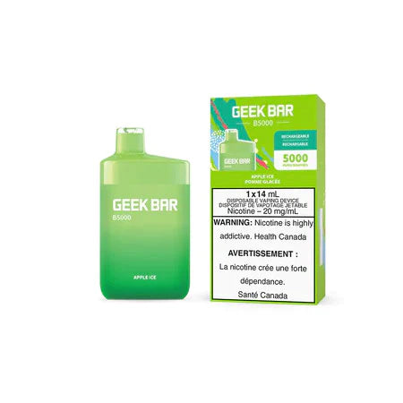 Geek bar b5000 e-cigarette jetable à la pomme glacée 20 mg 