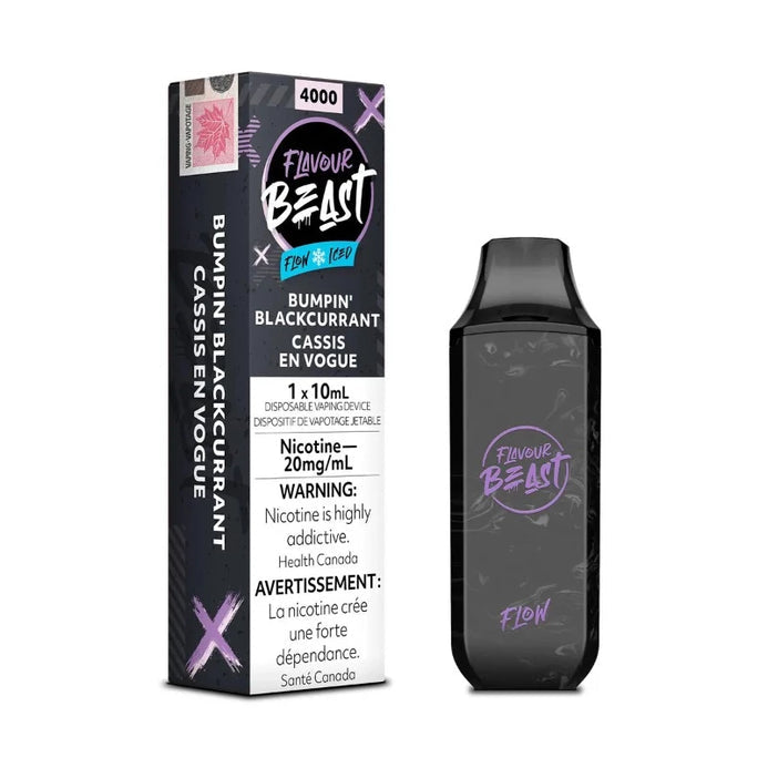 Saveur bête flow 4000 Bumpin cassis glacé 20 mg/ml jetable 