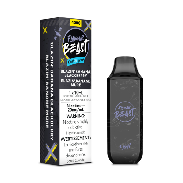 Saveur bête flow 4000 Blazin' banane mûre glacée 20 mg/ml jetable (Provincial)