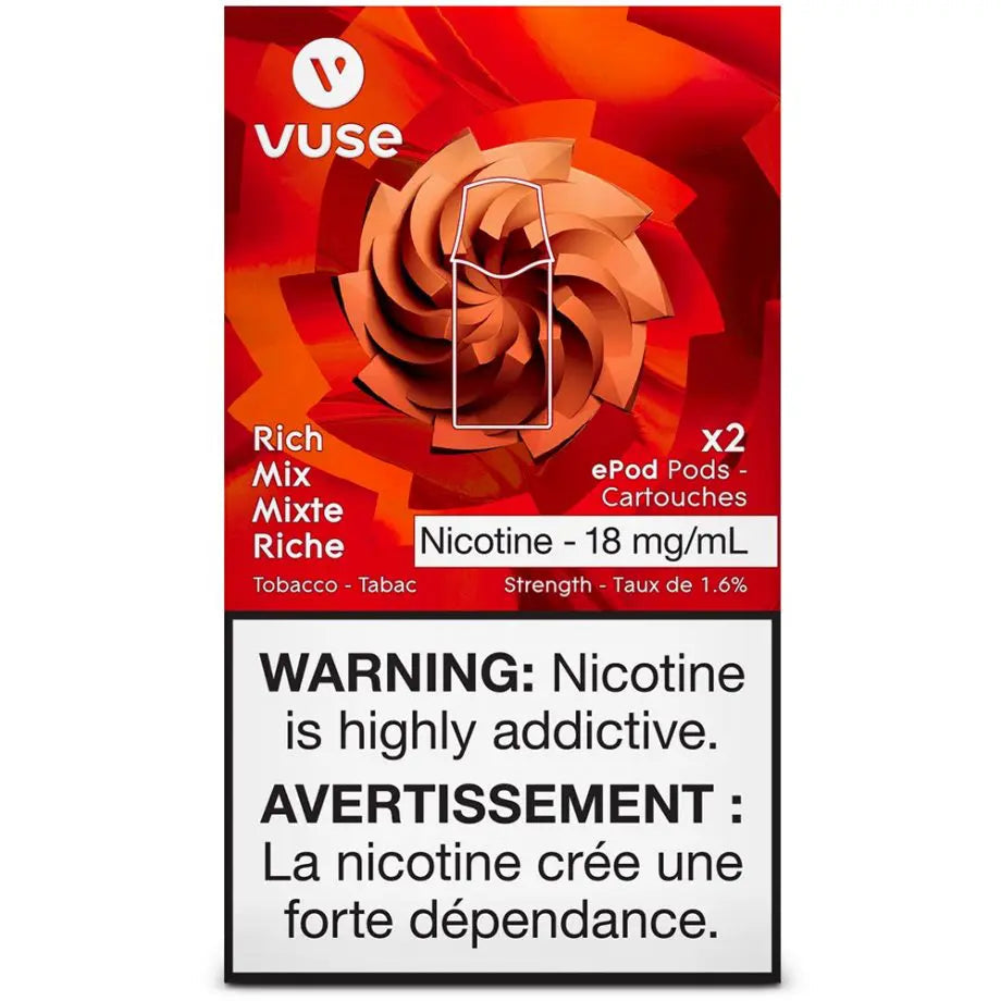 Vuse epod mélange riche 18 mg/ml 2 dosettes