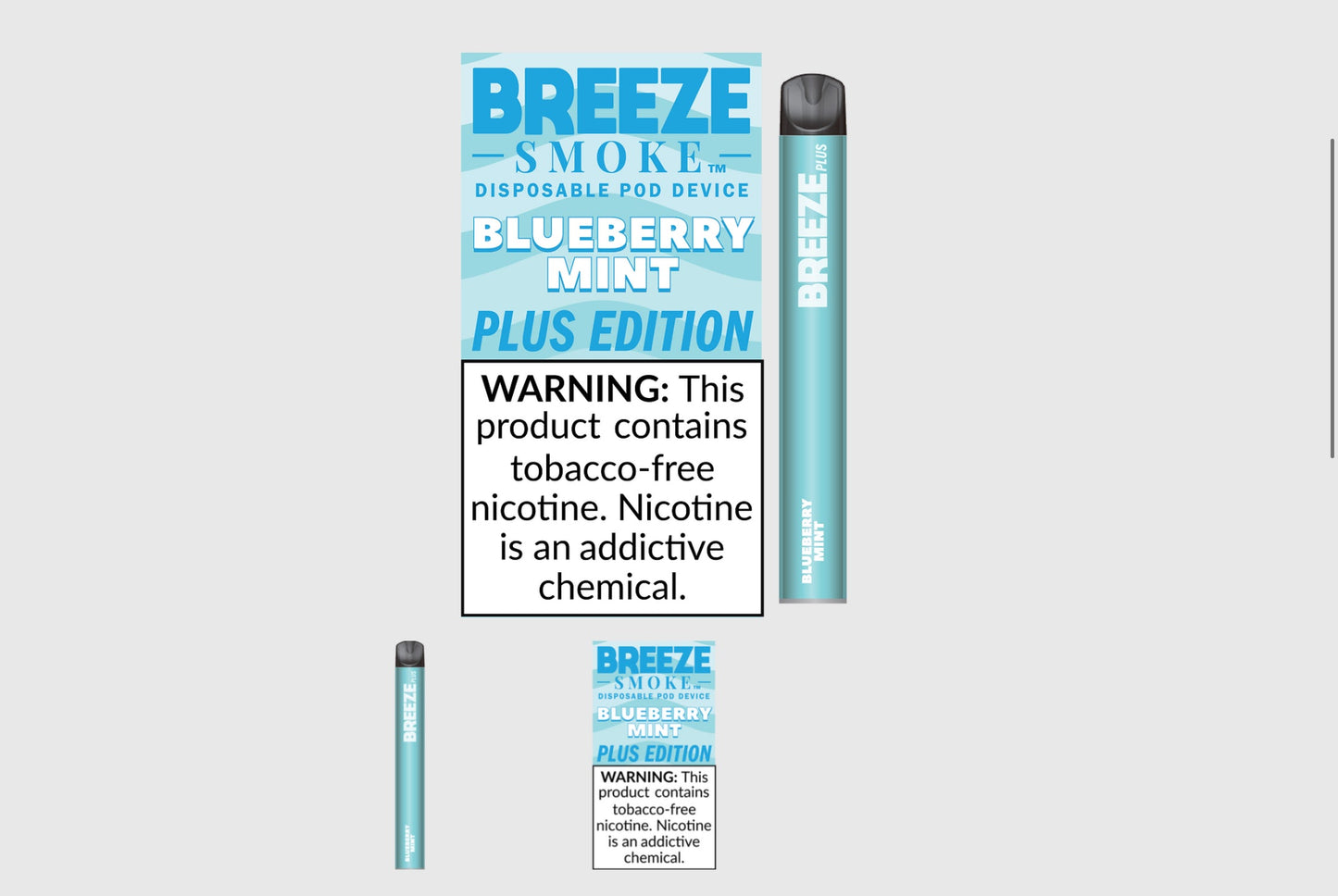 Breeze smoke blueberry mint disposable vape 20mg/mL