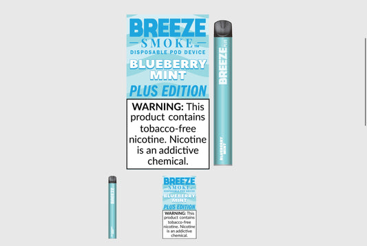 Vape jetable Breeze Smoke Myrtille Menthe 20 mg/ml