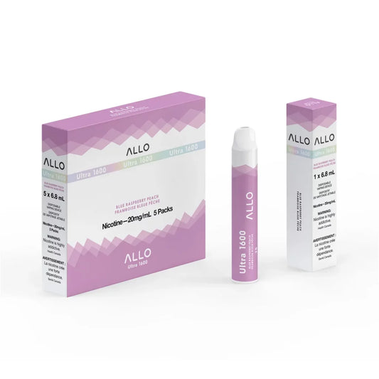 Allo 1600 blue raspberry peach 20mg/ml disposable vape