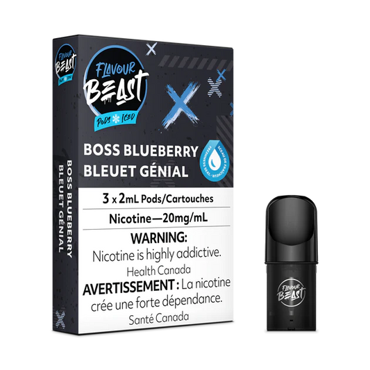 Flavour beast boss blueberry iced 20mg pods