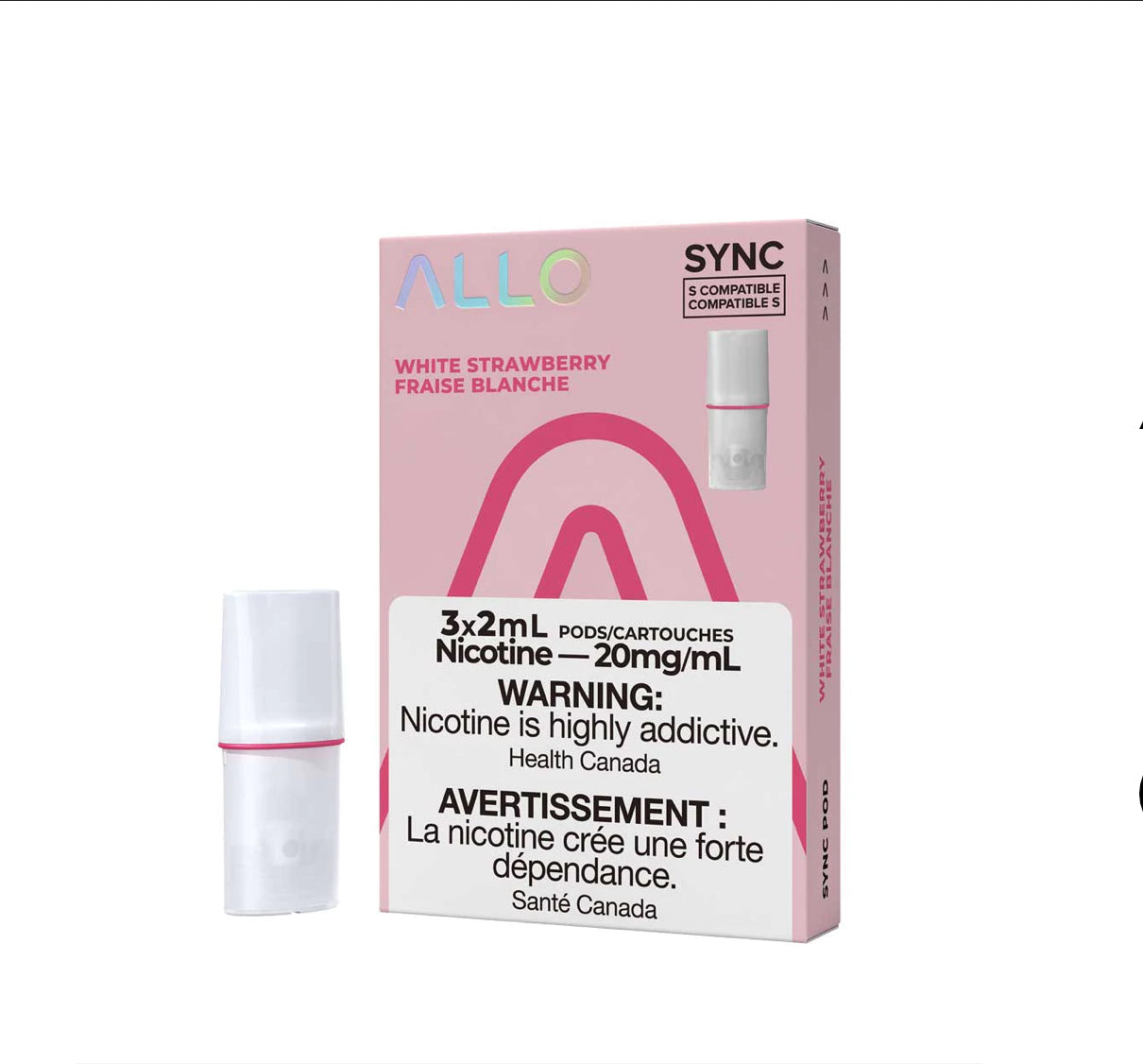 Les gousses Allo Sync Hit White Strawberry 20 mg