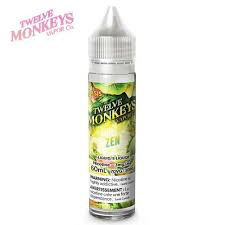 Twelve Monkeys e liquid Zen Nicotine Free 60ml