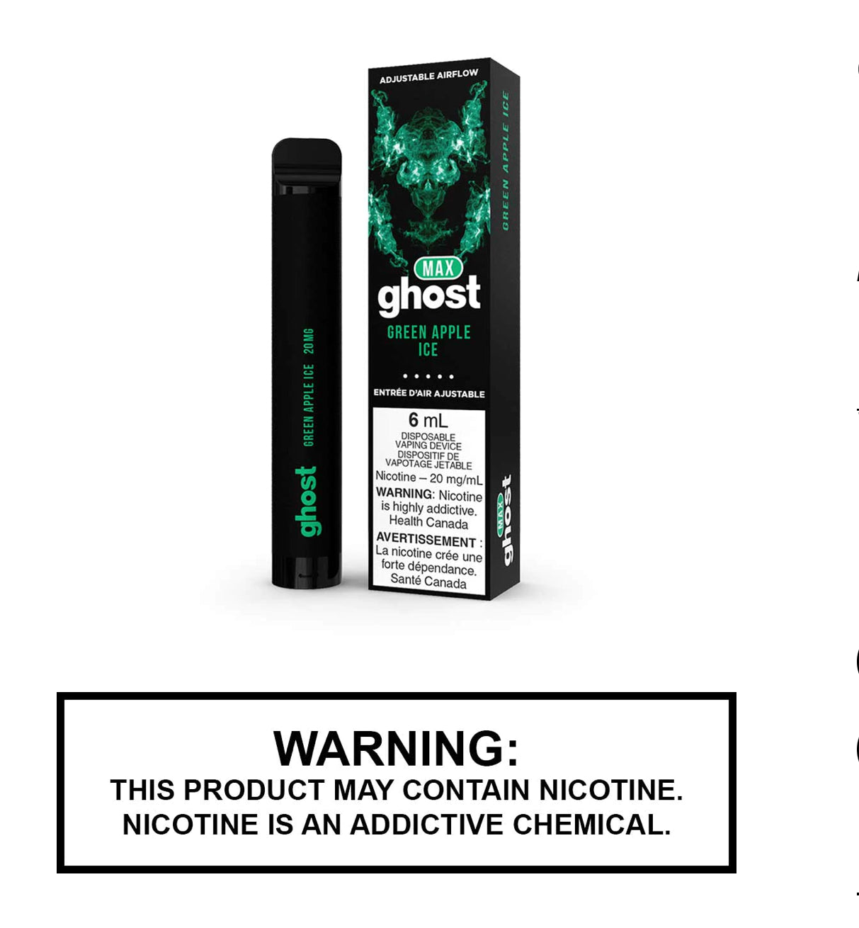 Ghost max green apple ice 20mg/ml disposable