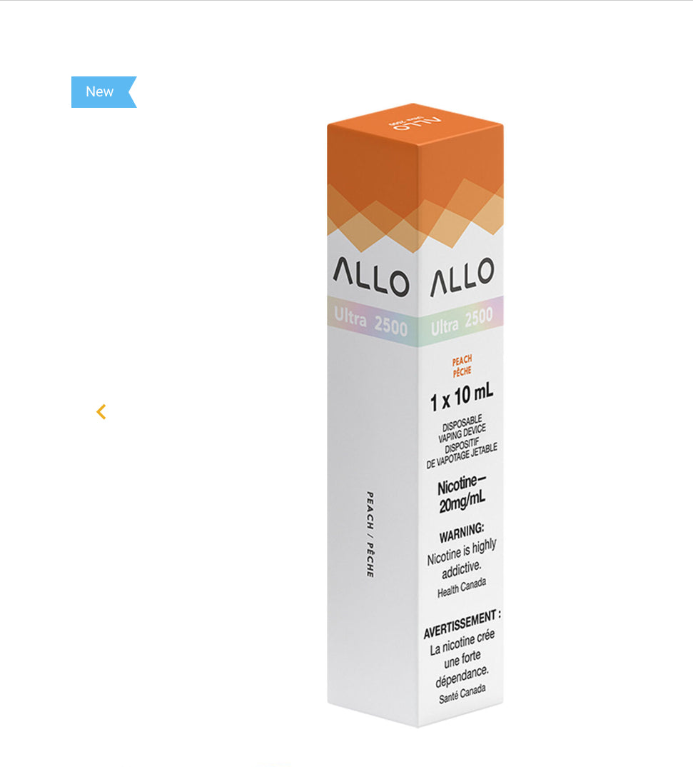 Allo 2500 peach 20mg/ml disposable