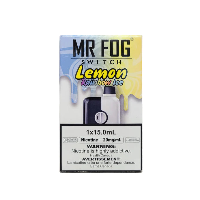 Vape jetable rechargeable Mr Fog 5500 Switch Lemon Rainbow Ice 