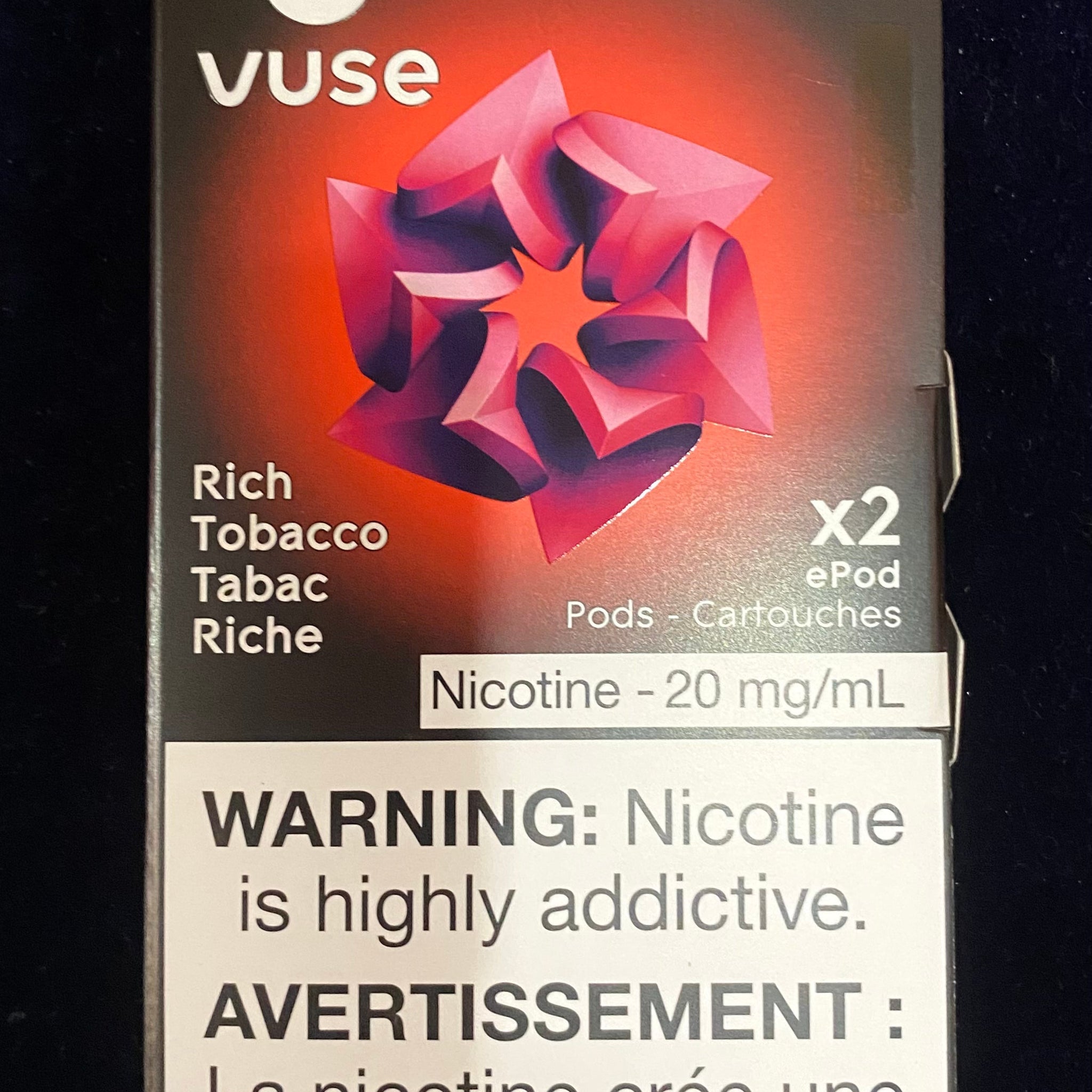 Vuse epod tabac riche 20 mg/ml gras