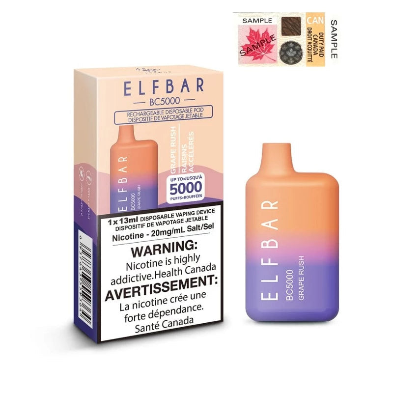 Elfbar BC5000 Grape rush 20mg/ml disposable