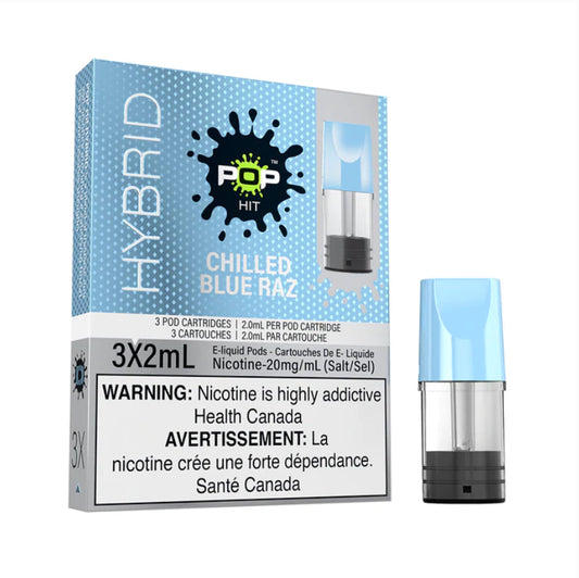 Pop hit hybrid chilled blue razz pods