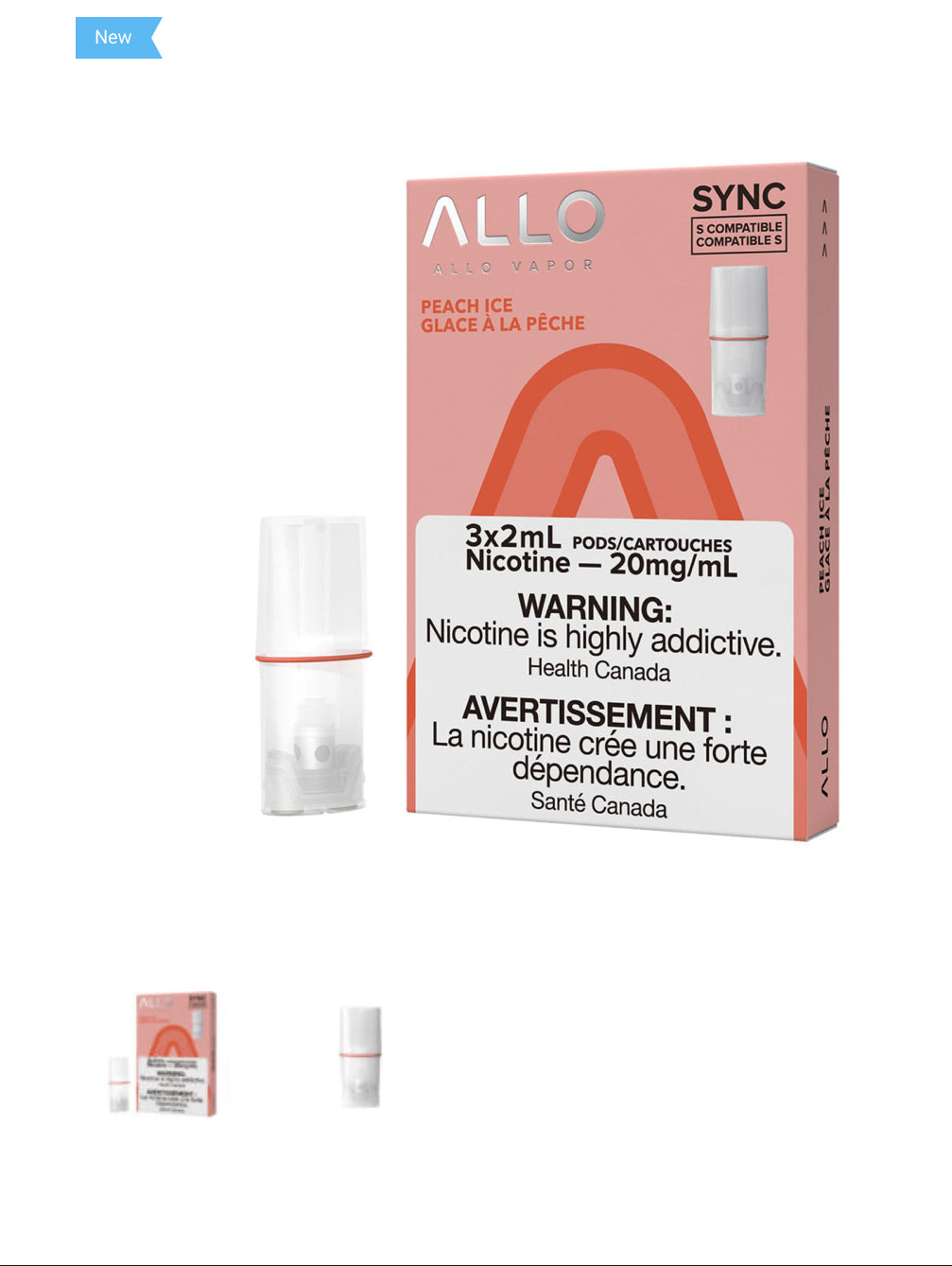 Allo Sync Hit Pêche Glacée 20 mg