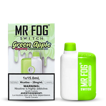 Mr Fog 5500 Switch Green Apple Raspberry Watermelon Ice Disposable Vape Rechargeable (Provincial)