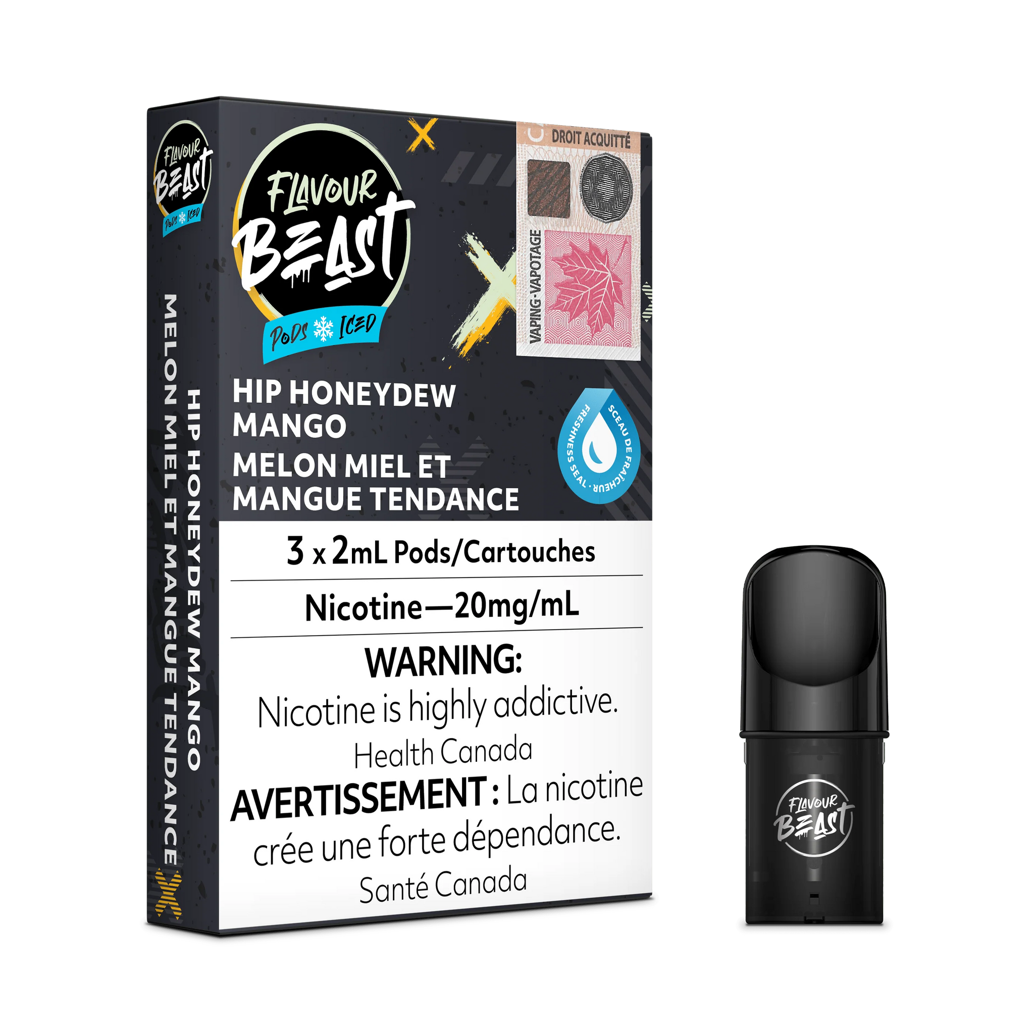 Flavour beast hip honeydew mango iced 20mg pods