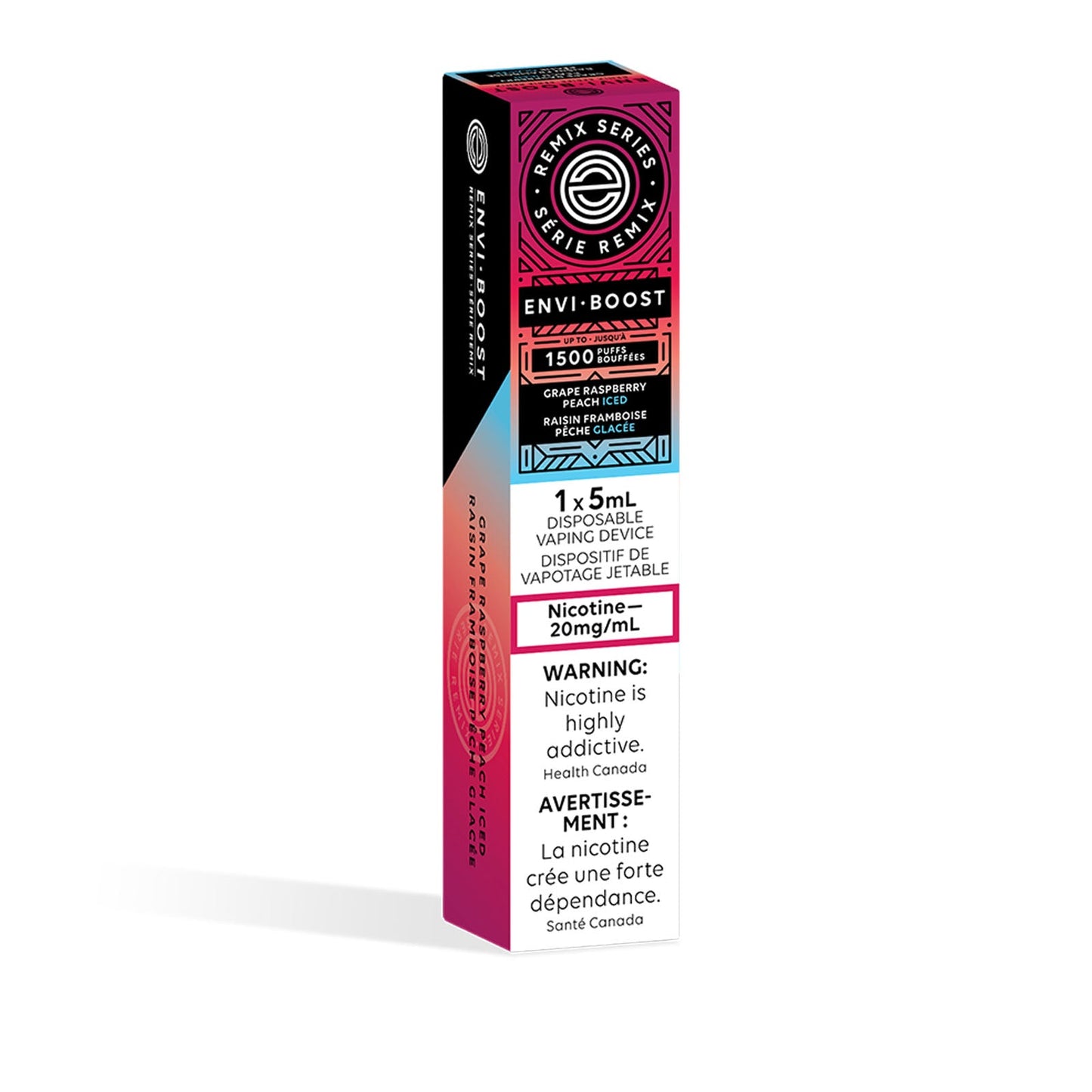 Envi boost Raisin Framboise Pêche Glacé 20mg/ml Jetable