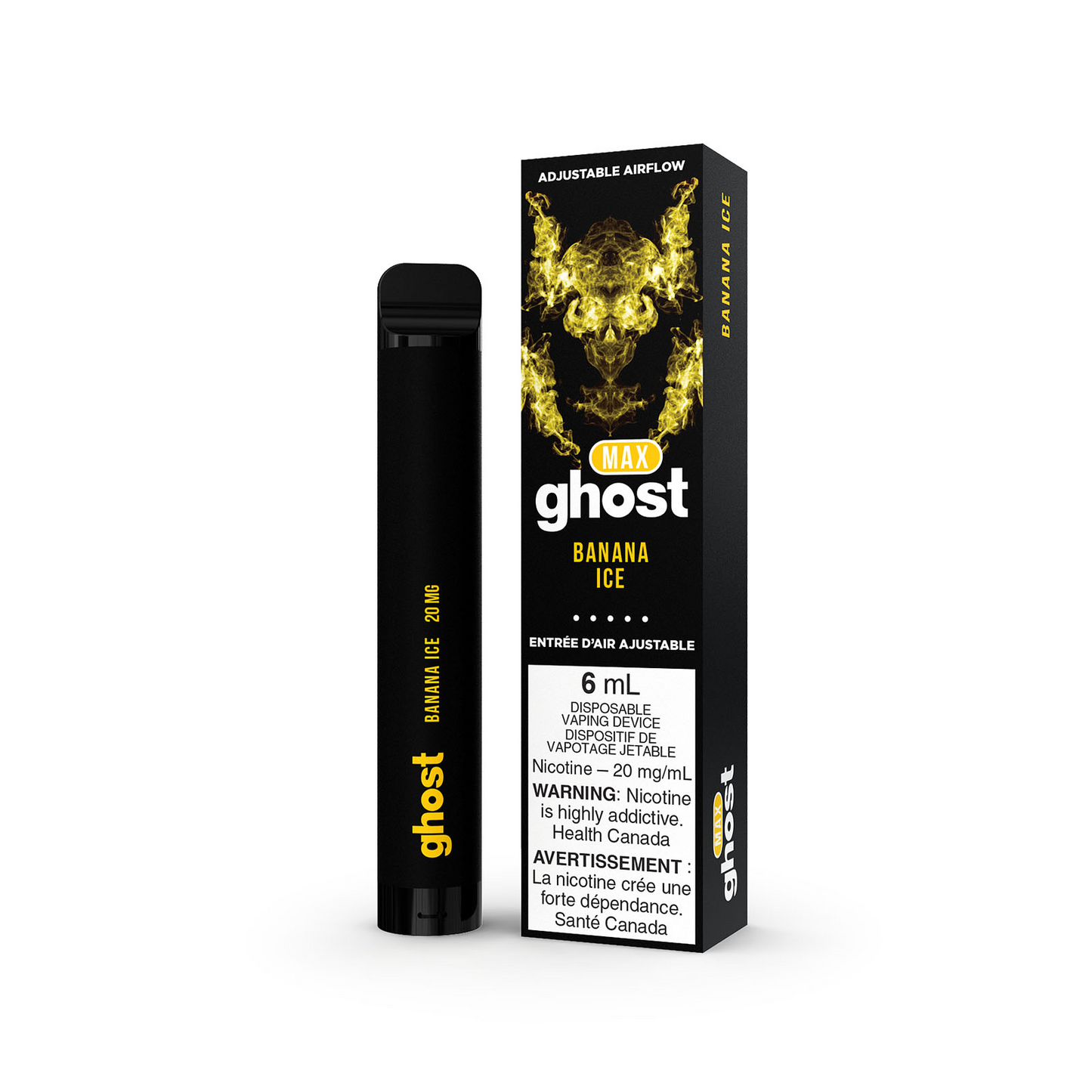 Glace à la banane Ghost Max 20 mg/ml jetable