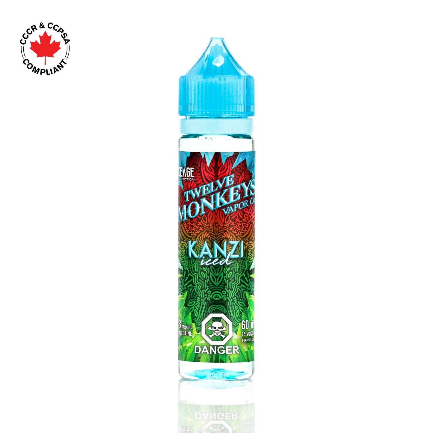 Twelve monkeys e liquid kanzi iced 3mg/60mL.